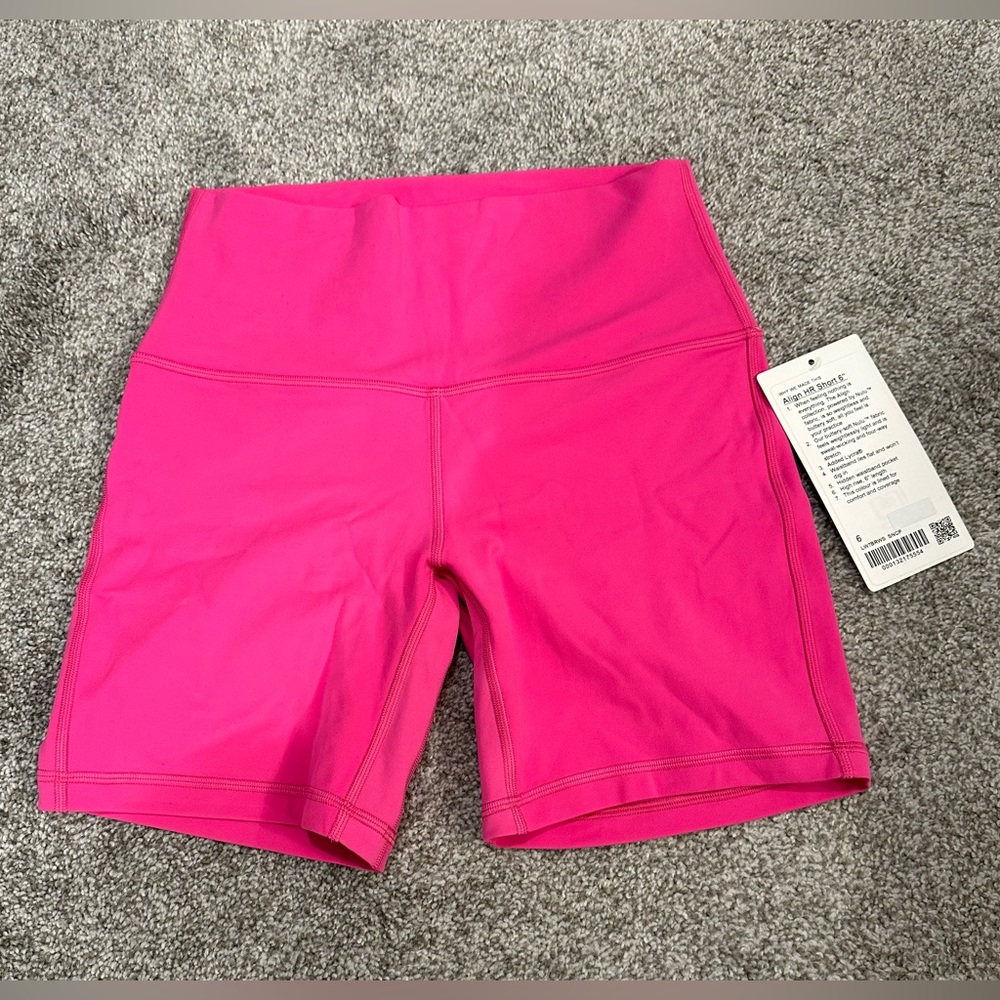 NWT Lululemon Align High Rise Short 6” in Sonic Pink